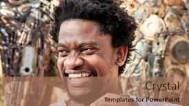  Presentation with head - Theme having head-and-shoulders-portrait background and a coral colored foreground