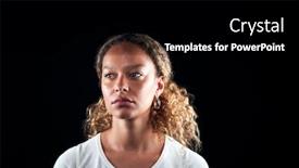  Presentation with woman sad - Amazing PPT layouts having head-and-shoulders-studio-shot backdrop and a black colored foreground