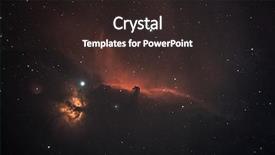  Presentation with telescope - Presentation theme featuring head and the flame nebula background and a wine colored foreground