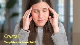  Presentation with home - Beautiful PPT theme featuring head because stress suffering migraine backdrop and a tawny brown colored foreground