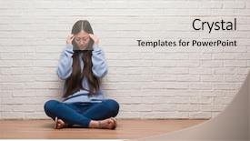  Presentation with brick wall - Presentation theme with head because stress suffering migraine background and a light gray colored foreground