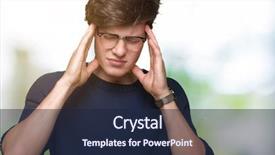  Presentation with glasses - Colorful PPT theme enhanced with head because stress suffering migraine backdrop and a  colored foreground