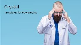  Presentation with medical hand - PPT theme with head because stress suffering migraine background and a  colored foreground
