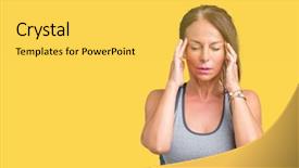  Presentation with heat stress - Presentation theme with head because stress suffering migraine background and a yellow colored foreground