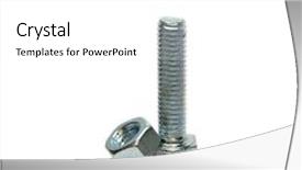  Presentation with nut - Colorful theme enhanced with head bolt and screw nut close up backdrop and a white colored foreground