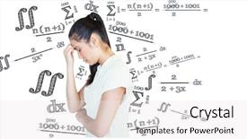  Presentation with equation - PPT layouts featuring head bowed against math background and a white colored foreground