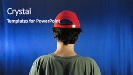  Presentation with casual young people - Slides consisting of head boy - portrait of young casual man background and a navy blue colored foreground