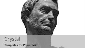  Presentation with ancient - Slides enhanced with head-detail-of-the-ancient background and a light gray colored foreground