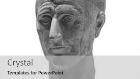 Presentation with ancient - Beautiful slides featuring head-detail-of-the-ancient backdrop and a light gray colored foreground