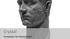  Presentation with ancient - Audience pleasing PPT layouts consisting of head-detail-of-the-ancient backdrop and a light gray colored foreground