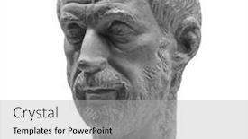  Presentation with ancient - Slide set featuring head-detail-of-the-ancient background and a light gray colored foreground