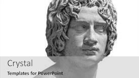  Presentation with ancient - Colorful slide deck enhanced with head-detail-of-the-ancient backdrop and a light gray colored foreground