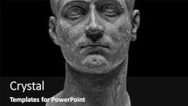  Presentation with ancient - Beautiful slide deck featuring head-detail-of-the-ancient backdrop and a dark gray colored foreground