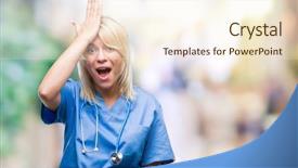  Presentation with medical error - Theme consisting of head for mistake remember error background and a cream colored foreground