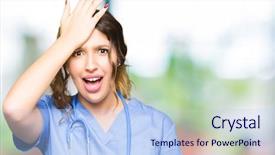  Presentation with medical error - Beautiful slides featuring head for mistake remember error backdrop and a light blue colored foreground