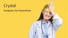  Presentation with medical error - Slide deck enhanced with head for mistake remember error background and a yellow colored foreground