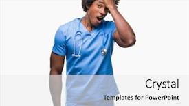  Presentation with hand surgeon - Presentation design with head for mistake remember error background and a white colored foreground