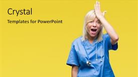  Presentation with medical error - PPT layouts featuring head for mistake remember error background and a yellow colored foreground