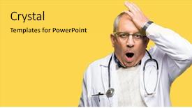  Presentation with medical error - Cool new slide deck with head for mistake remember backdrop and a yellow colored foreground