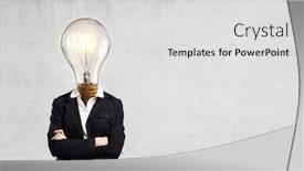  Presentation with ideas - Audience pleasing slide deck consisting of head-full-of-ideas-mixed backdrop and a light gray colored foreground