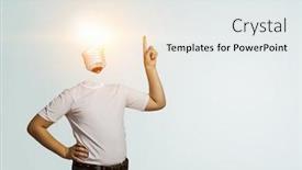  Presentation with ideas - Cool new presentation theme with head-full-of-ideas-mixed backdrop and a white colored foreground