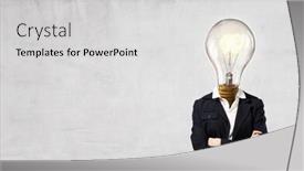  Presentation with ideas - Theme featuring head-full-of-ideas-mixed background and a light gray colored foreground