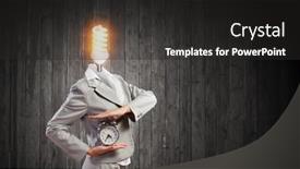  Presentation with ideas - Theme featuring head-full-of-ideas-mixed background and a dark gray colored foreground