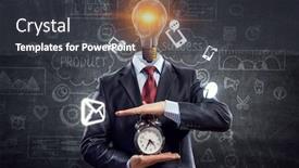  Presentation with ideas - Slides having head-full-of-ideas-mixed background and a dark gray colored foreground