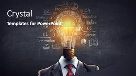  Presentation with ideas - Audience pleasing PPT theme consisting of head-full-of-ideas-mixed backdrop and a wine colored foreground