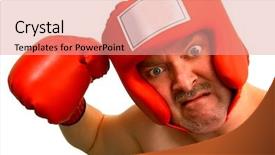  Presentation with boxer - PPT layouts consisting of head gear - boxer background and a coral colored foreground