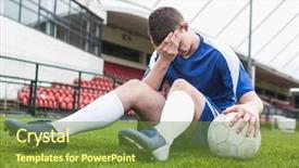  Presentation with football blue - Cool new presentation theme with head gear - disappointed football player in blue backdrop and a tawny brown colored foreground
