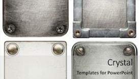  Presentation with gear - Beautiful PPT theme featuring head gear - metal plate textures with screws backdrop and a light gray colored foreground