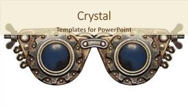  Presentation with steampunk - Slides enhanced with head gear - steampunk goggles metal collage background and a soft green colored foreground