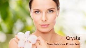  Presentation with bio - Audience pleasing presentation theme consisting of head girl - health and beauty eco bio backdrop and a  colored foreground