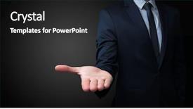  Presentation with dr holding ipad - Slides enhanced with head holding something without theme background and a dark gray colored foreground