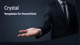  Presentation with head - Amazing presentation theme having head holding something without theme backdrop and a wine colored foreground