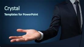  Presentation with head and neck - Audience pleasing PPT theme consisting of head holding something without theme backdrop and a ocean colored foreground