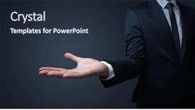  Presentation with head - Audience pleasing PPT theme consisting of head holding something without theme backdrop and a tawny brown colored foreground