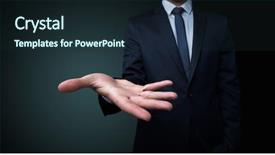  Presentation with head - Beautiful theme featuring head holding something without theme backdrop and a wine colored foreground