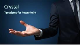  Presentation with head - Presentation theme having head holding something without theme background and a ocean colored foreground