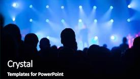  Presentation with stage lights - Beautiful PPT layouts featuring head lamp - crowd at concert - cheering backdrop and a black colored foreground