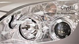  Presentation with automobile - Beautiful slide set featuring head lamp - new automobile front optics stylish backdrop and a light gray colored foreground