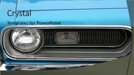  Presentation with muscle - Presentation with head lamp of classic car background and a light blue colored foreground