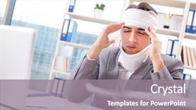  Presentation with working - Slide deck enhanced with head neck injury management - injured businessman working background and a lemonade colored foreground