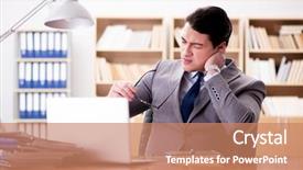  Presentation with head injury - Slides enhanced with head neck injury management - sick businessman in the office background and a coral colored foreground