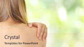  Presentation with green science - Audience pleasing PPT theme consisting of woman from behind naked body backdrop and a coral colored foreground