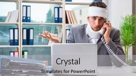  Presentation with injured skin - Cool new presentation with head neck injury management - injured businessman working backdrop and a  colored foreground