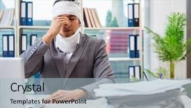  Presentation with injured skin - Colorful slides enhanced with head neck injury management - injured businessman working backdrop and a  colored foreground