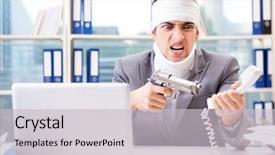  Presentation with injured skin - Amazing slide set having head neck injury management - injured businessman working backdrop and a  colored foreground