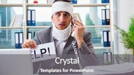  Presentation with injured skin - Slide set enhanced with head neck injury management - injured businessman working background and a  colored foreground